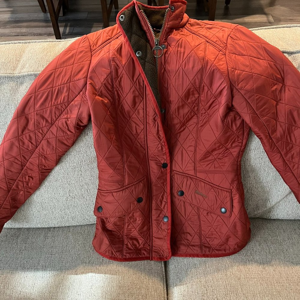Barbour Quilted Jacket in Red